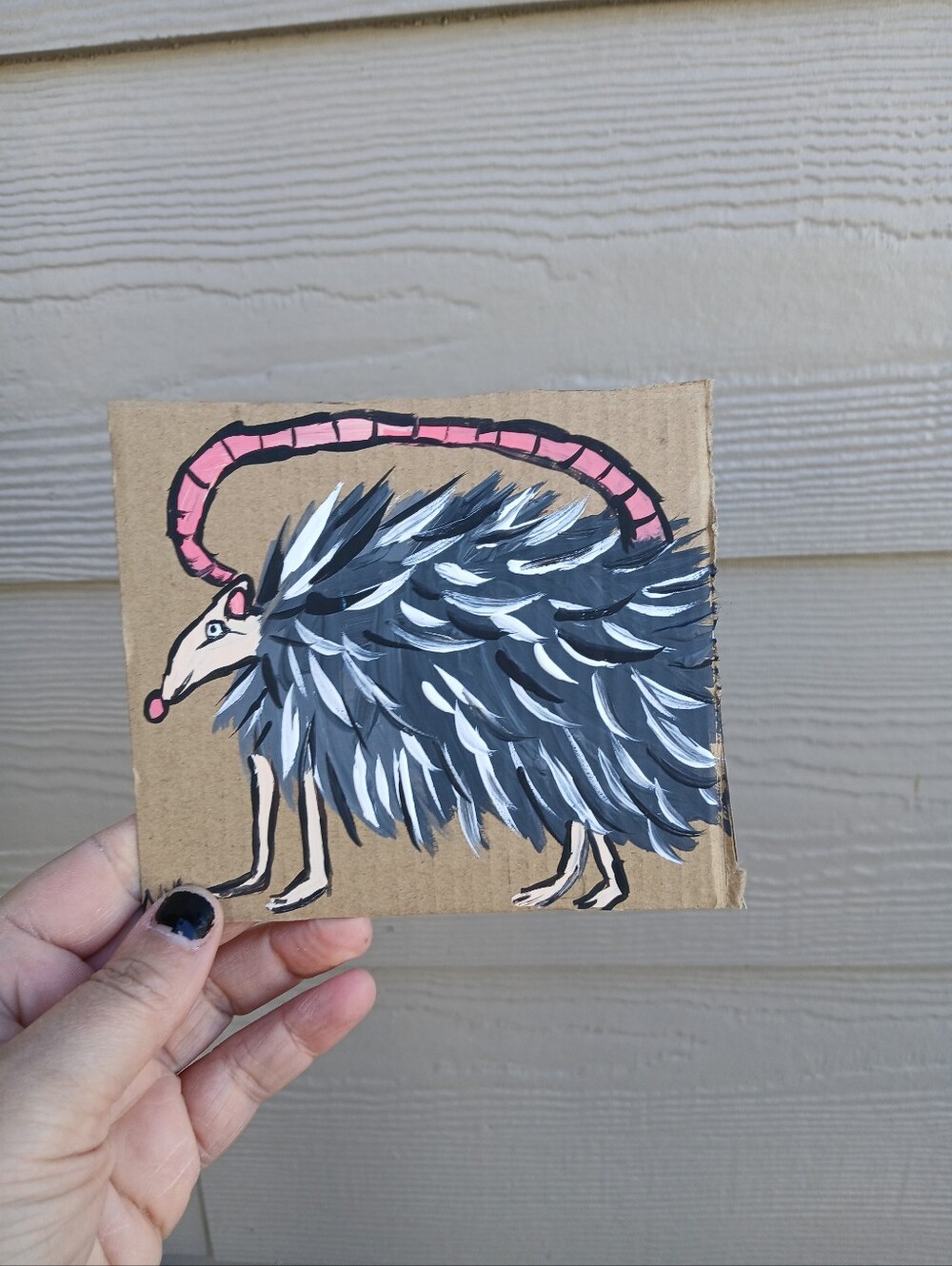Mini Possum Painting On Cardboard